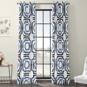 Like new. HPD Drapes Grommet Printed Cotton Curtains for Living Room 50x108